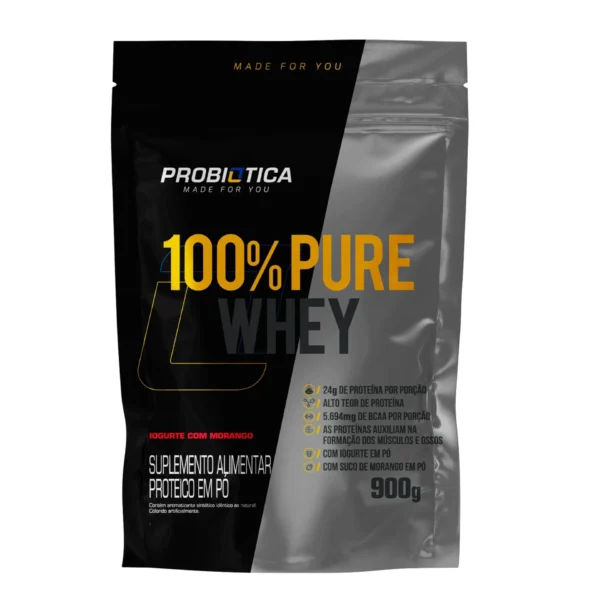 100% PURE WHEY Iorgute c/ Morango 900g  Probiotica