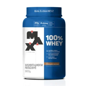 100% Whey Chocolate Maltado Pote 900g Max Titanium