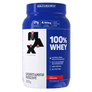 100% Whey Morango 900g Max Titanium