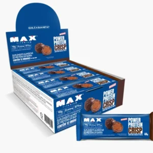 Barra Power Protein Crisp Dark Chocolate Truffle Max Titanium 12X44g Caixa