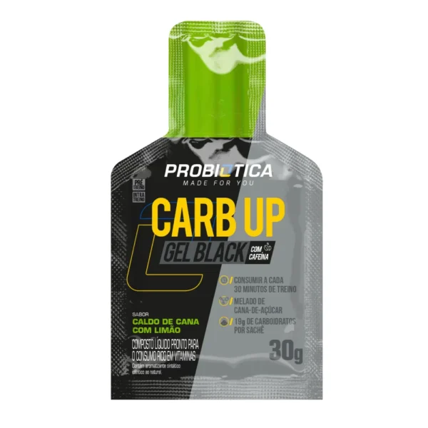 Carb Up Gel Black Baunilha Caixa C/10 Sachês com 30g Probiótica - Imagem 2