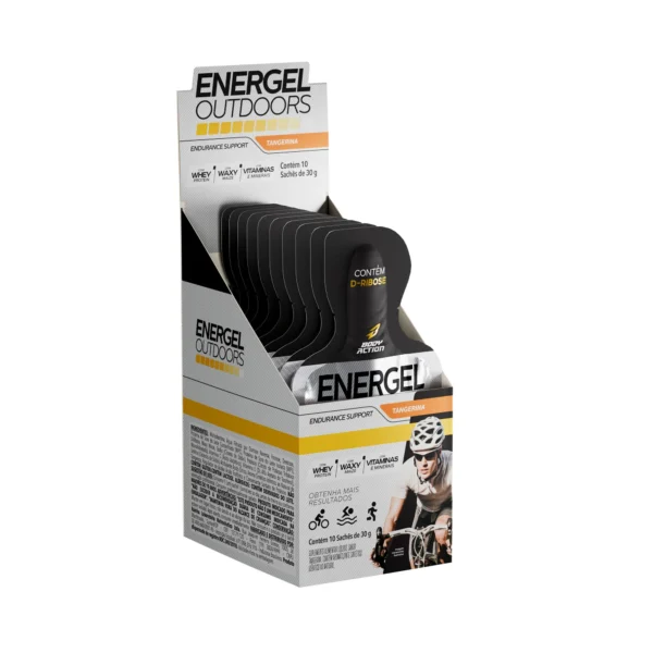 Energel Outdoors Tangerina Caixa c/10 Sachês de 30g Bodyaction - Imagem 2