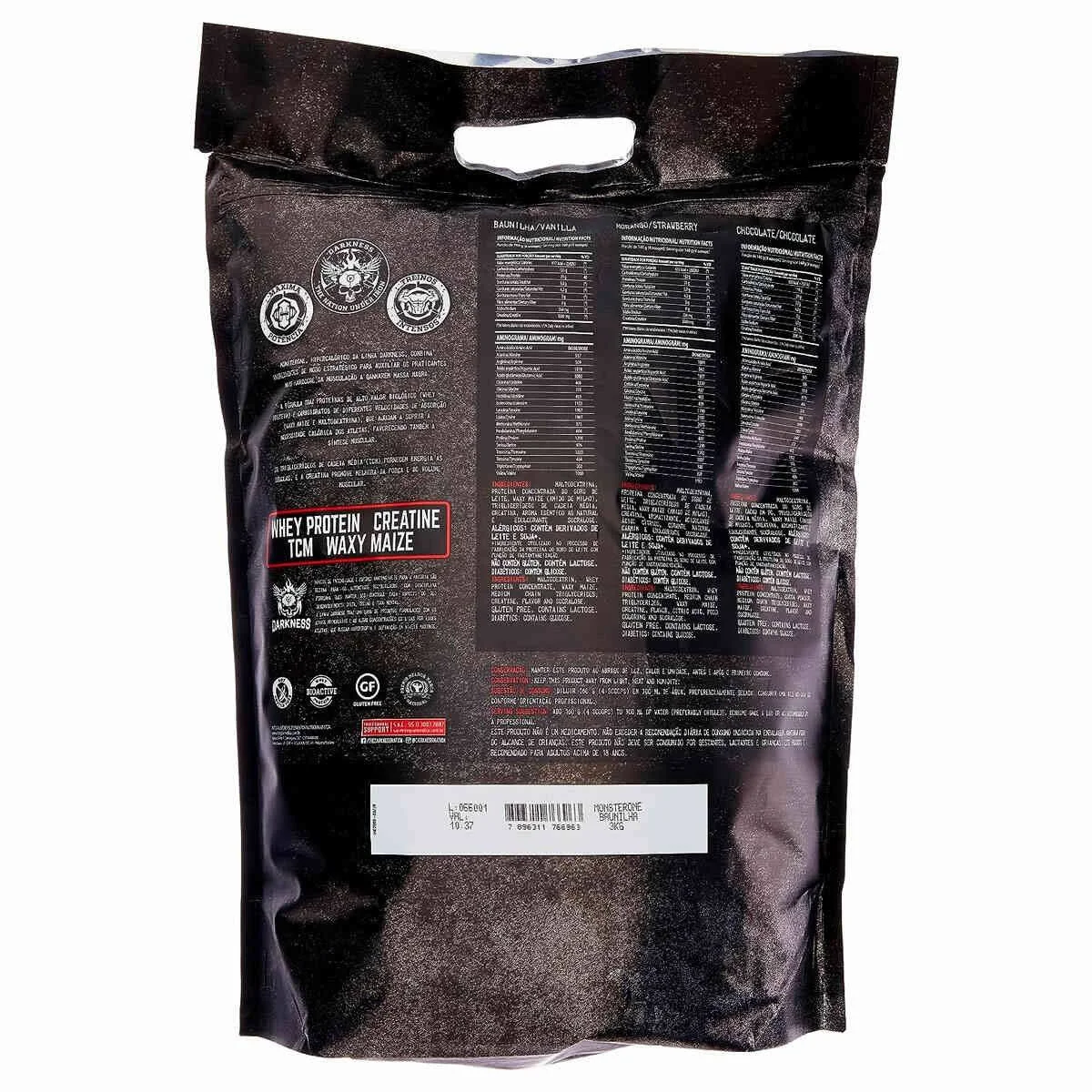 Monsterone 3kg Darkness Chocolate (Refil) Integralmédica - Imagem 2