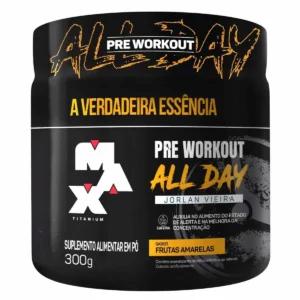 Pré-Treino All Day Jorlan Vieira Frutas Amarelas 300g Max Titanium