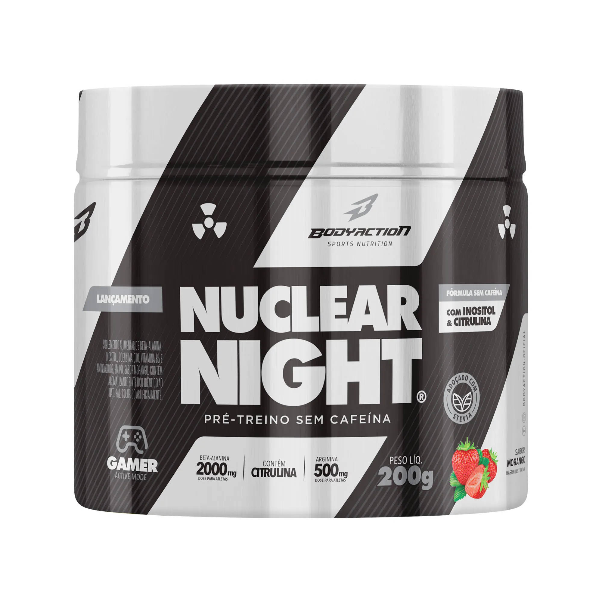 Pré-Treino Nuclear Night Morango 200g Bodyaction