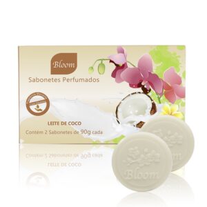 Sabonetes Bloom Leite de Coco – Estojo com 2 unidades 90g cada Aromatica