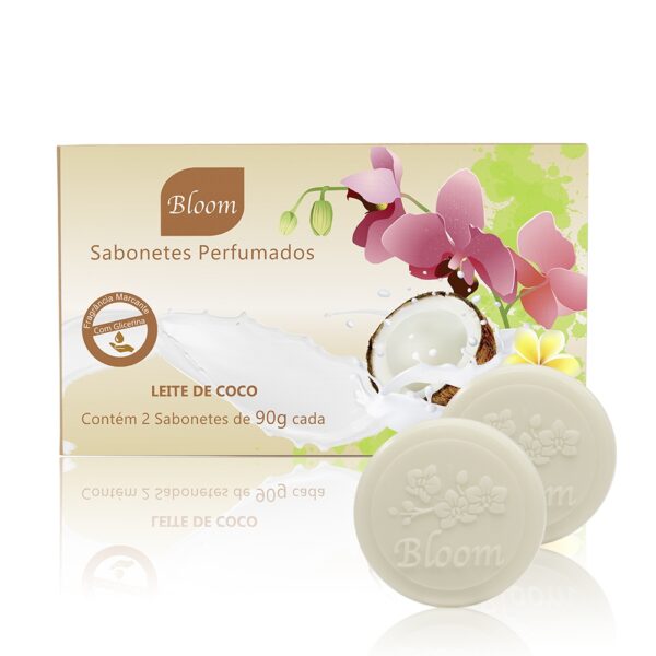 Sabonetes Bloom Leite de Coco – Estojo com 2 unidades 90g cada Aromatica