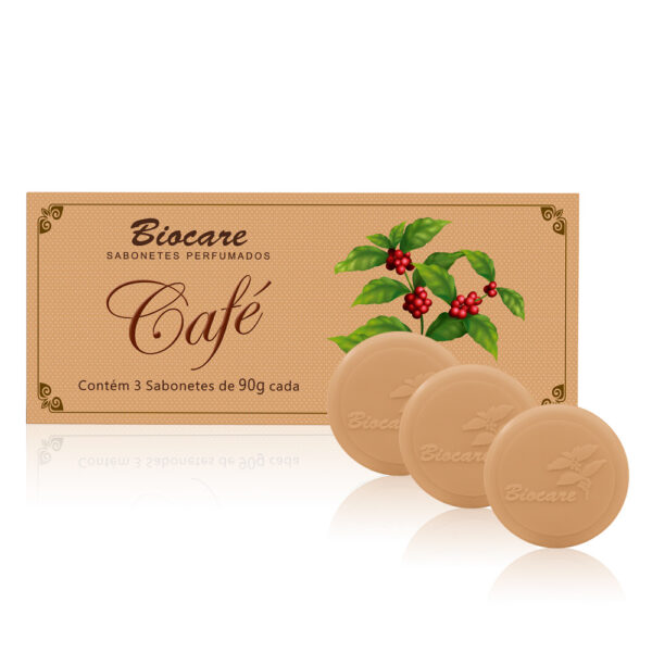 Sabonetes Café Biocare – Estojo com 3 unidades 90g cada Aromatica