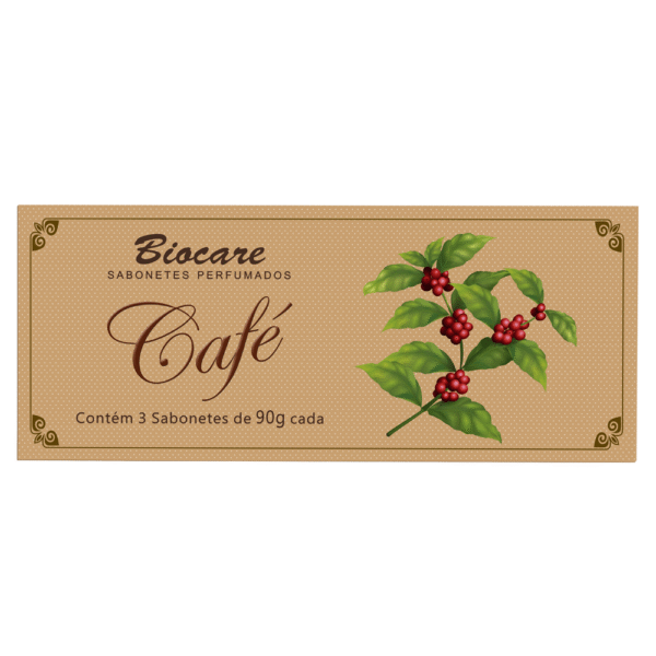 Sabonetes Café Biocare – Estojo com 3 unidades 90g cada Aromatica - Imagem 2