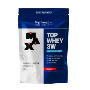 Top Whey 3W + Performance Morango 900g Max Titanium
