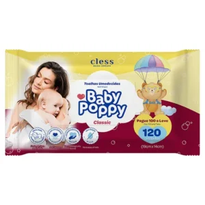 Baby Poppy Toalhas Umedecidas Classic 120 unidades Cless