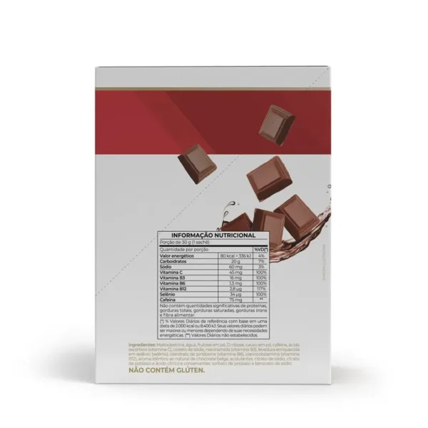 Endurance Caffeine gel Caixa C/12 sachês 30g Chocolate Belga Vitafor - Imagem 2