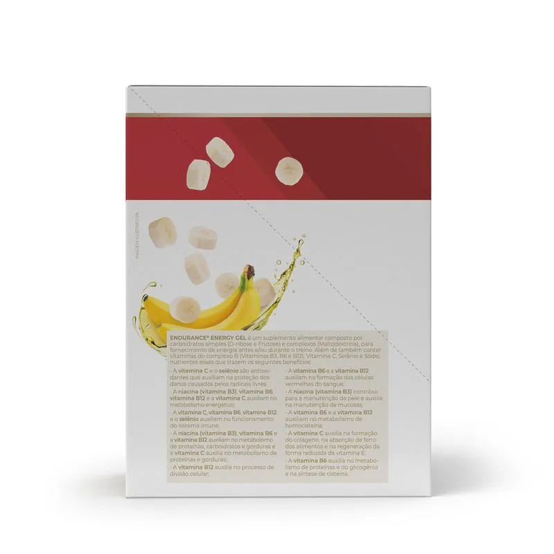 Endurance Energy gel Caixa C/12 sachês 30g Banana Vitafor - Imagem 3