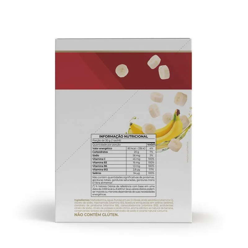 Endurance Energy gel Caixa C/12 sachês 30g Banana Vitafor - Imagem 2