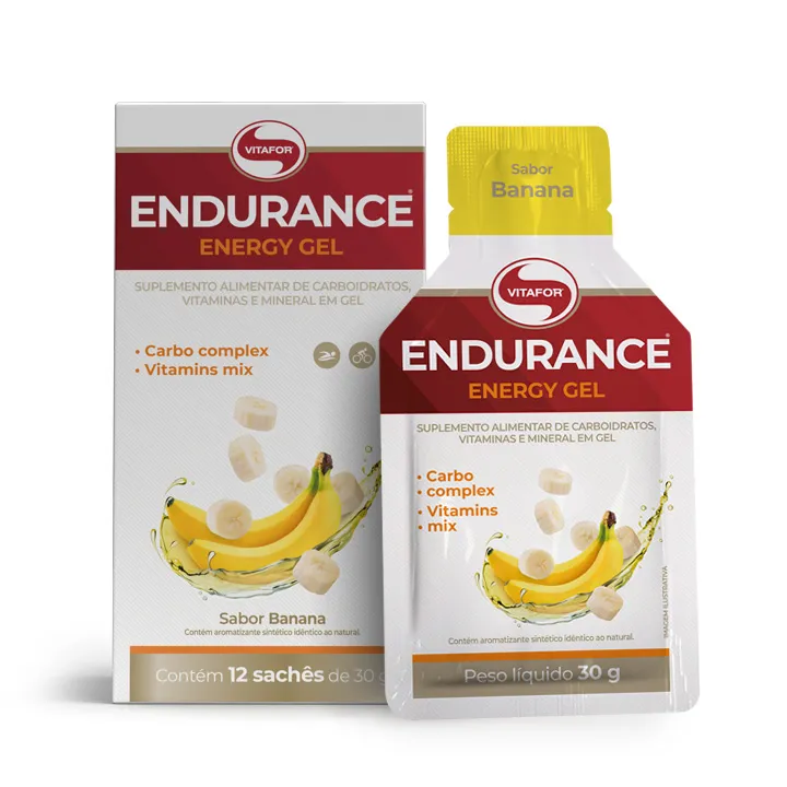 Endurance Energy gel Caixa C/12 sachês 30g Banana Vitafor