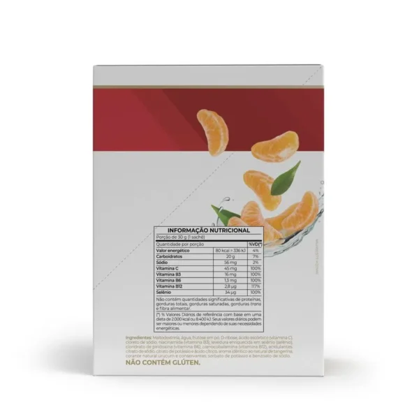 Endurance Energy gel Caixa C/12 sachês 30g Tangerina Vitafor - Imagem 2