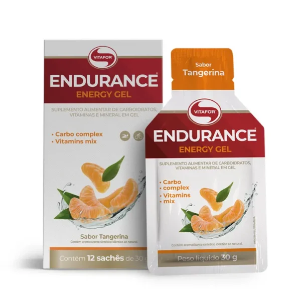 Endurance Energy gel Caixa C/12 sachês 30g Tangerina Vitafor