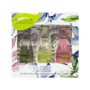 Estojo C/3 Colônias Seivas da Natureza – Algodão, Macadâmia e Frutas Vermelhas 60ml Aromática