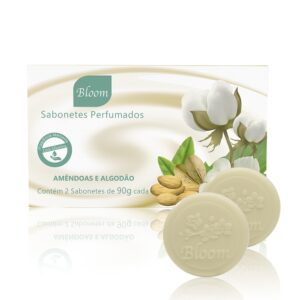 Estojo Sabonetes Bloom Amêndoas e Algodão 90g C/2un Aromática