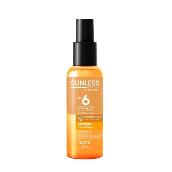 Óleo Bronzeador Spray Cenoura Sunless Fps6 120ml Farmax