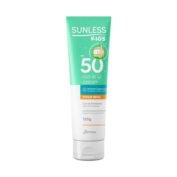 Protetor Solar Kids Toque Seco Sunless Fps50 120g Farmax