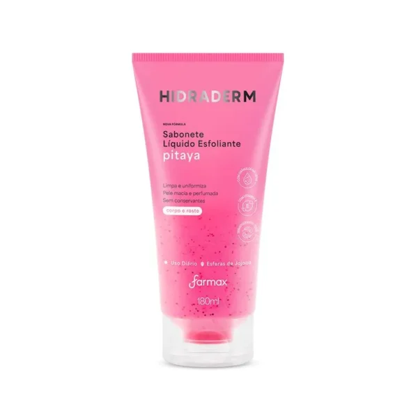 Sabonete Líquido Esfoliante Pitaya Hidraderm 180ml Farmax