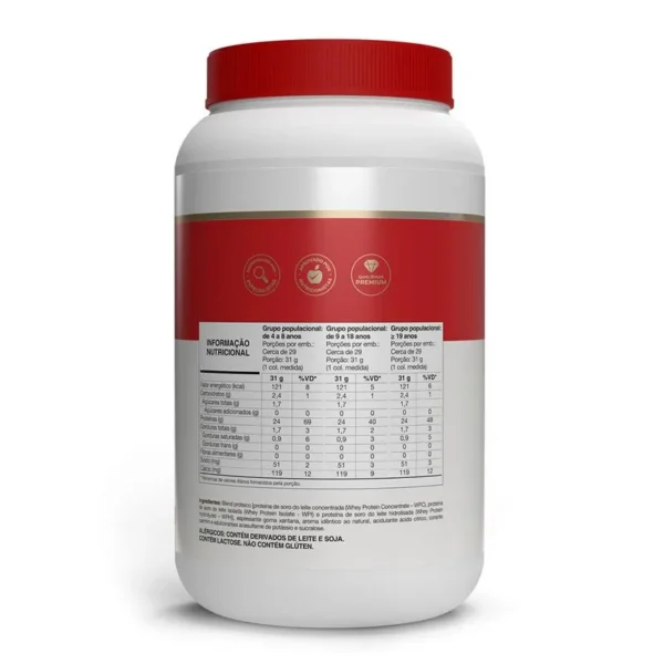 Whey Fort 3W 900g Frutas Vermelhas Vitafor - Imagem 2