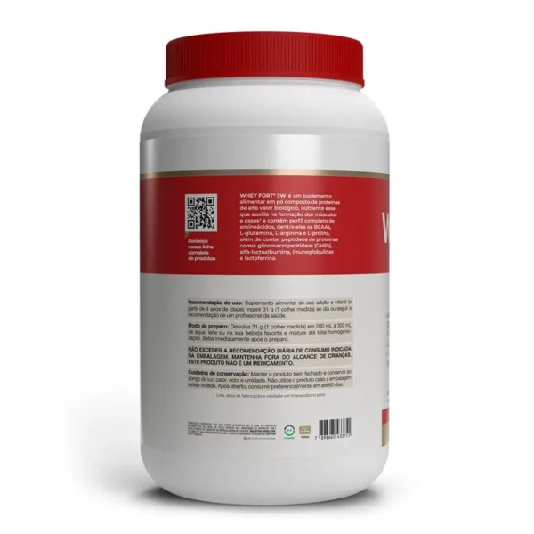 Whey Fort 3W 900g Frutas Vermelhas Vitafor - Imagem 3