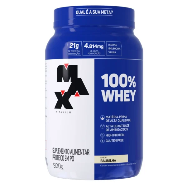 100% Whey Baunilha 900g Max Titanium
