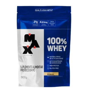 100% Whey Baunilha 900g Refil Max Titanium