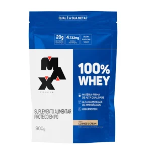 100% Whey Cookies & Cream 900g Refil Max Titanium