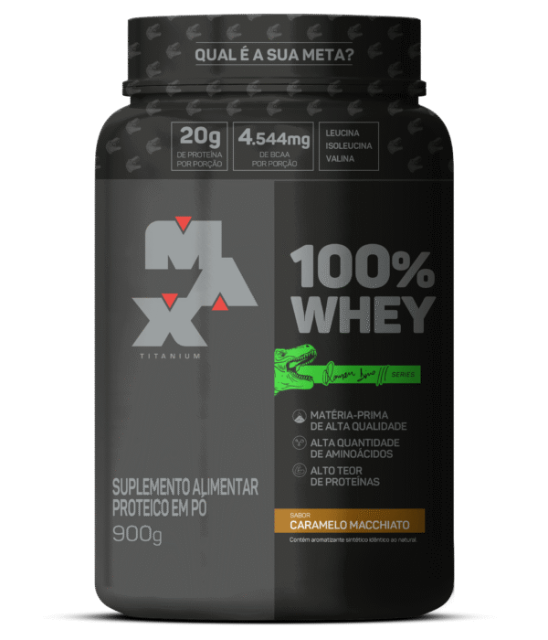 100% Whey Dino Caramelo Macchiato 900g Max Titanium