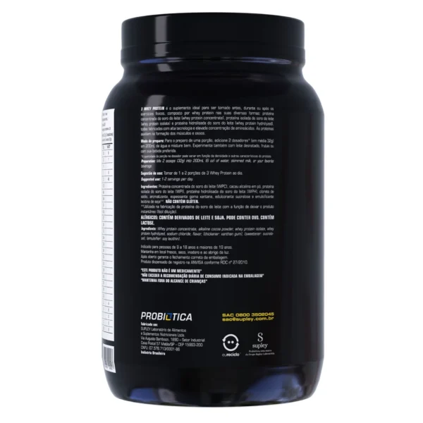 3 Whey Protein Chocolate 900g Probiótica - Imagem 2