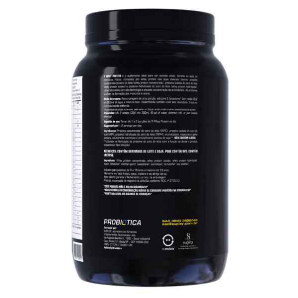 3 Whey Protein 900g Baunilha Probiótica - Imagem 2