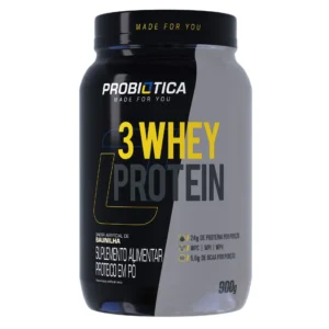 3 Whey Protein 900g Baunilha Probiótica