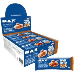 Barra Power Protein Crisp Sabor Milk Caramel Caixa C/12X44g Max Titanium
