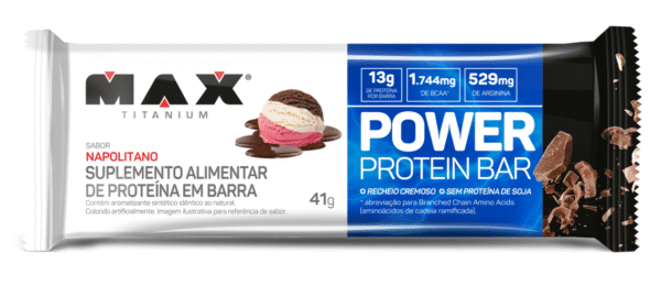 Barra Power Protein Napolitano Caixa C/12X41g Max Titanium - Imagem 2