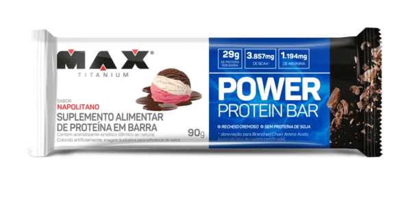 Barra Power Protein Napolitano Caixa C/8X90g Max Titanium - Imagem 2