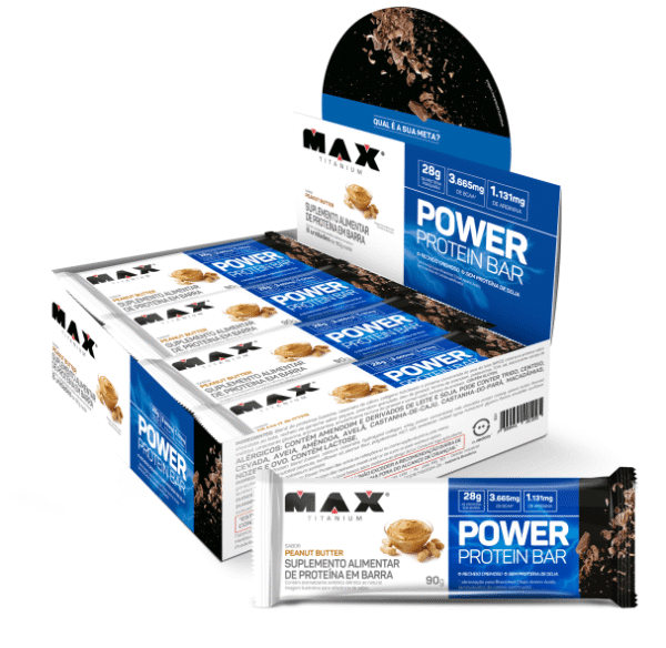 Barra Power Protein Peanut Butter Caixa C/8X90g Max Titanium