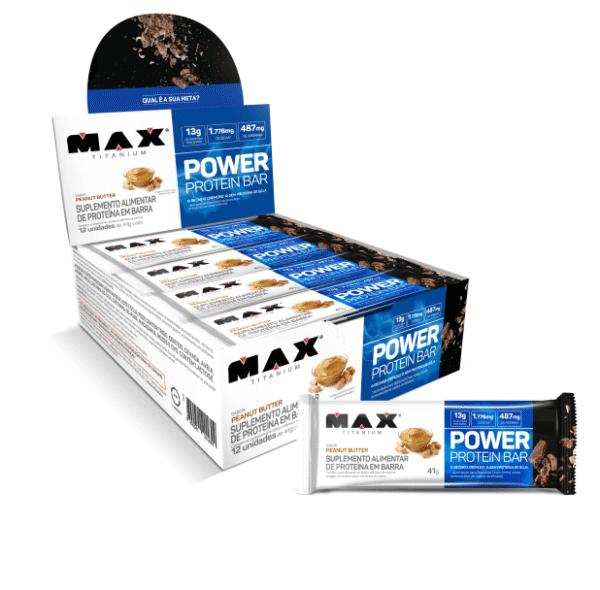Barra Power Protein Peanut Butter Caixa C/12X41g Max Titanium