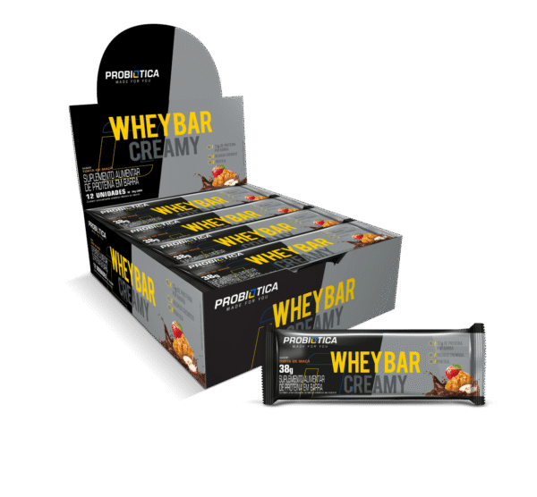 Barra Whey Torta de Maçã Caixa C/12X38g Probiótica