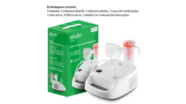 Inalador Compressor NebPlus Bivolt Multilaser - Imagem 2