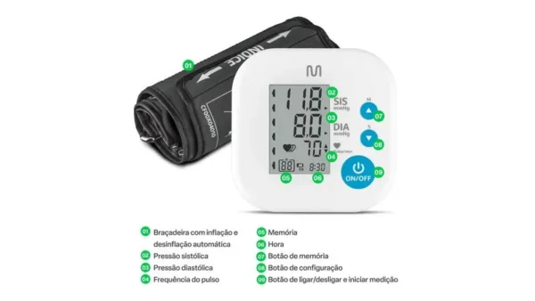 Monitor de Pressão Arterial Digital de Braço Multilaser - Imagem 3