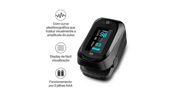 Oxímetro de Pulso 2 Pilhas AAA Multilaser - Imagem 3