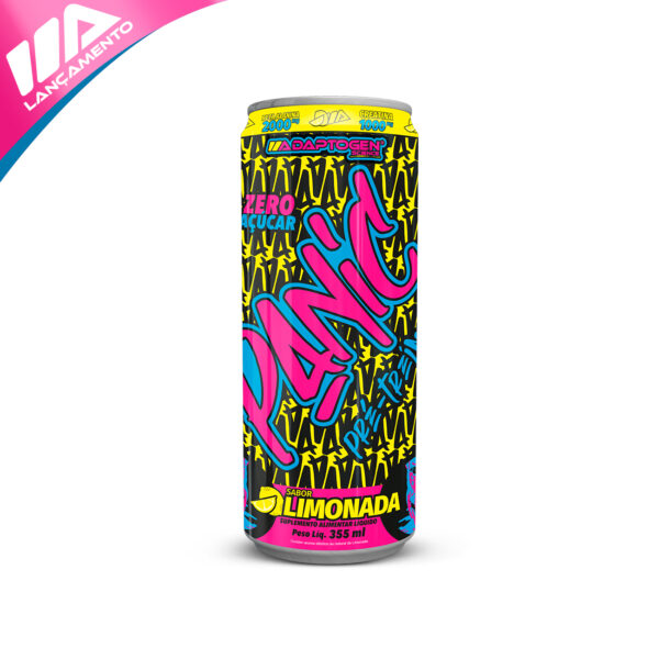 Panic Pré Treino Drink Limonada 355ml Pack com 6 uni. Adaptogen - Imagem 2