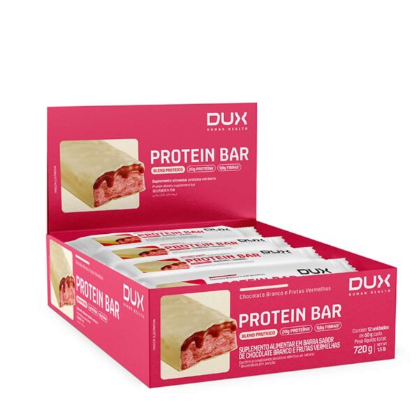 Protein Bar Chocolate Branco com Frutas Vermelhas Caixa C/12X60G Dux