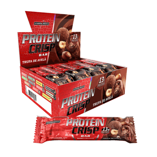 Barra Protein Crisp Trufa de Avelã Caixa C/12X45g Integralmedica