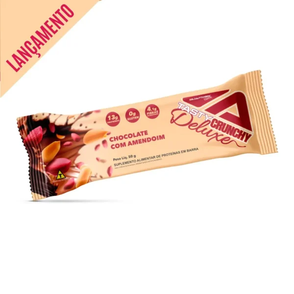 Barra Tasty Crunchy Deluxe Chocolate com Amendoim Caixa C/12X50g Adaptogen - Imagem 2