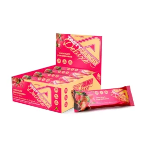 Barra de Proteína Tasty Crunchy Deluxe Chocolate c/Morango 50g Caixa c/12 unid. Adaptogen