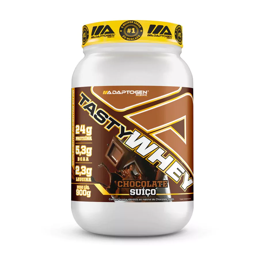 Tasty Whey Gourmet Chocolate Suíço 900g Adaptogen